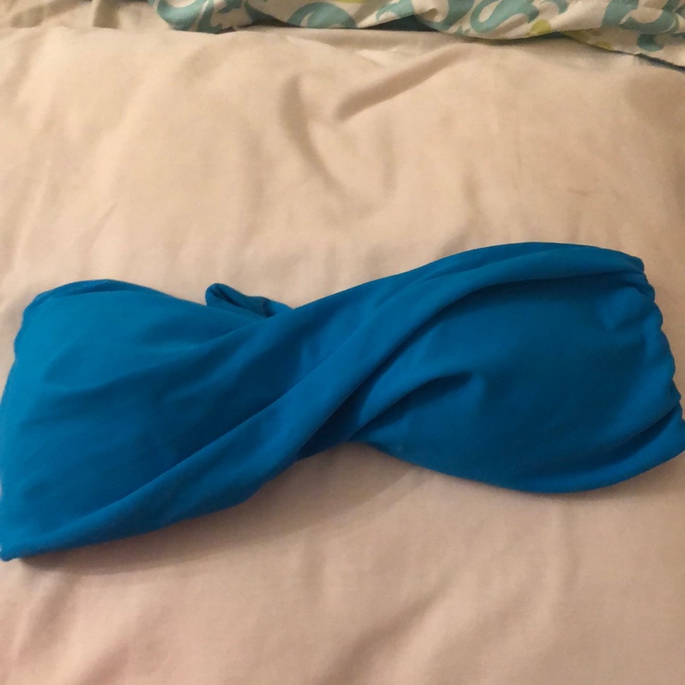 Strapless Blue Bikini Top